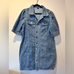 Shein Curve‎ Plus Size 0XL Denim Short Sleeve Shirt Dress Pockets